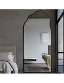 Lustra - Półowalne lustro o organicznym kształcie w ramie - AURO W RAMIE 1, AURO 1: 50X86 - miniaturka - grafika 1