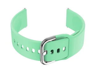 Pasek Gumowy Do Smartwatch U01 - Miętowy/Srebrny - 18Mm - Akcesoria do zegarków - miniaturka - grafika 1