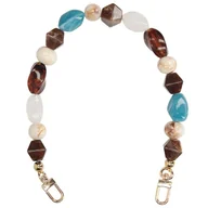 Paski - Toscanio K1 pasek do torebki brąz/niebieski koraliki - miniaturka - grafika 1