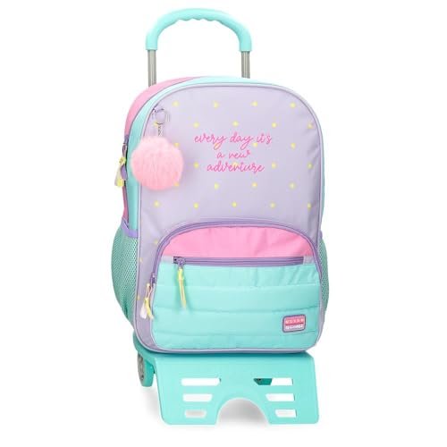 Movom New Adventure Plecak szkolny z wózkiem Wielobarwny 30x38x12 cm Poliester 13,68 l, Biały, Talla única, plecak szkolny na kółkach