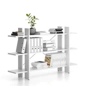 Regały biurowe - Regał biurowy niski krótki SOLID, 1800 x 400 x 1075 mm, biały - miniaturka - grafika 1