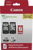 Tusze oryginalne - Tusz Canon Canon Ink Cartridge + Photo Paper Value Pack PG-510/CL-511 Ink cartridge/Paper kit Colour cyan, magenta, yellow - miniaturka - grafika 1