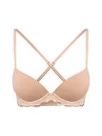 Biustonosze - Calvin Klein Damski biustonosz push-up - usztywniany - Demi Kobiety Sztuczne włókno beżowy jednolity, 70B - miniaturka - grafika 1