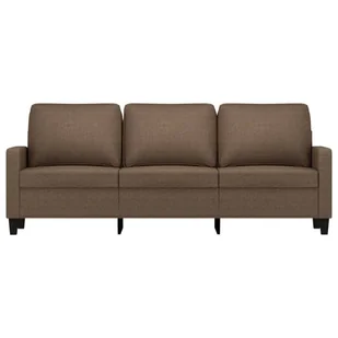 Sofa 3-osobowa, brązowa, 180 cm, tapicerowana tkaniną - Sofy i kanapy - miniaturka - grafika 3