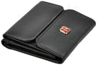 Portfele - Portfel Skórzany ALBATROSS(PL) Skóra Licowa Mały Kostka Bez Zapięcia 3765 CZARNY RFID 8,5 x 7,5 x 2 [cm] - miniaturka - grafika 1