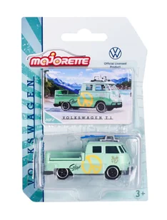 MAJORETTE VW VOLKSWAGEN TRANSPORTER T1 ZIELONY Z NIEBIESKĄ DESKĄ 243F-2 1:59 - Samochody i pojazdy dla dzieci - miniaturka - grafika 1