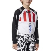 Odzież motocyklowa - Bluza Cross Shift Blue Label Flame Dziecięca Złamany Biały/CzarnyS - miniaturka - grafika 1