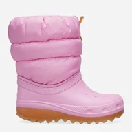 Buty dla dziewczynek - Śniegowce dziecięce dla dziewczynki ocieplane Crocs Classic Neo Puff Boot T 207683-6XQ 24-25 Różowe (196265749539) - miniaturka - grafika 1