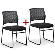 Fotele i krzesła biurowe - B2B Partner Krzesło konferencyjne Mystic 1 + 1 GRATIS, czarny 407051 - miniaturka - grafika 1
