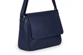 Torebki damskie - Torebka Skórzana Vera Pelle Bafta Granatowa - miniaturka - grafika 1
