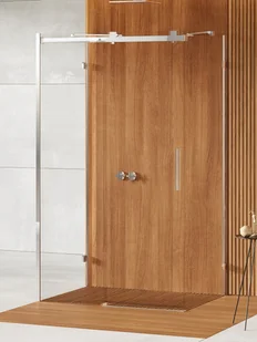Kabina prysznicowa New Trendy Softi X 100x100 kwadratowa przyścienna chrom transparentne prawa EXK-5326 - Kabiny prysznicowe - miniaturka - grafika 1