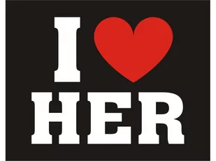 PartyDeco Naklejki na buty "I LOVE HER", 2 szt NB2 - Wesele i ślub - miniaturka - grafika 1