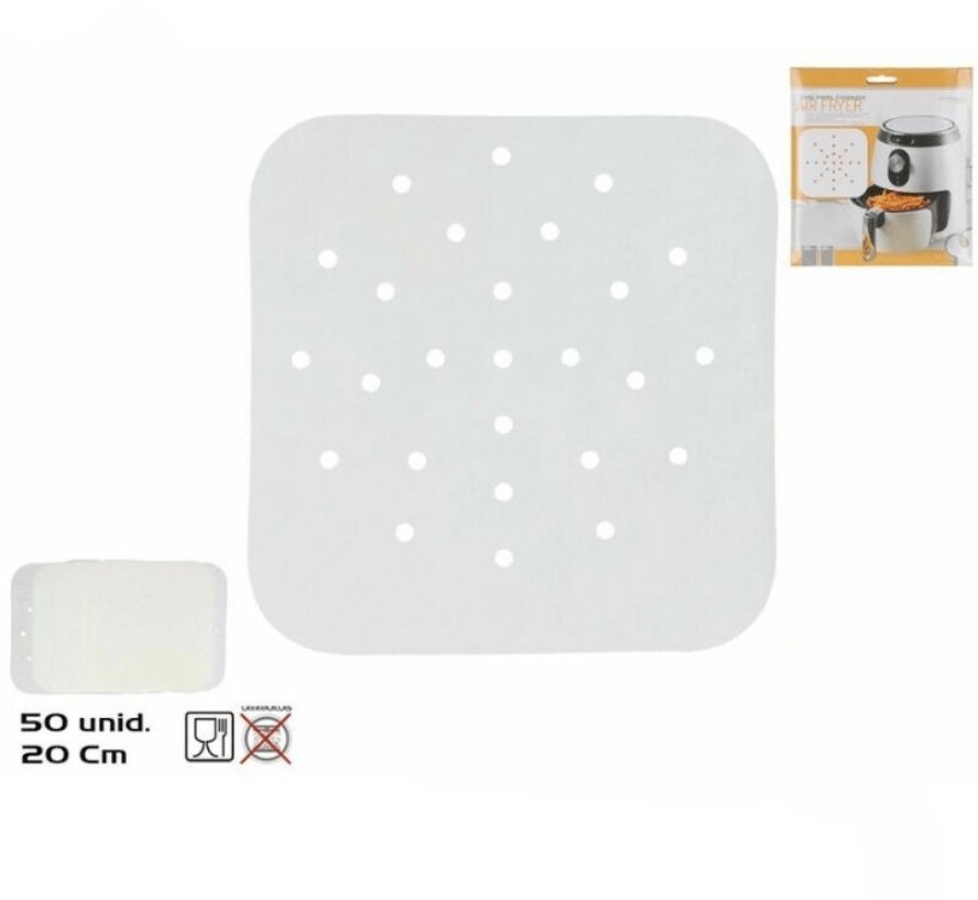 ExtraLink Kwadratowa podstawa papierowa do frytkownicy powietrznej 50 gab. 20 x 20 cm KITCHEN&GO 8445393388373 8445393388373