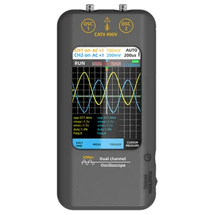 Oscyloskop dwukanałowy BSIDE O2, pasmo 50MHz, częstotliwość próbkowania w czasie rzeczywistym 250MSa/s - Szary - Multimetry - miniaturka - grafika 1