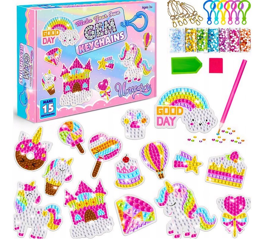 Haft Diamentowy Mozaika DUŻY Zestaw Kreatywny Akcesoria DIAMOND JEDNOROŻEC