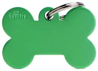 Odblaski i adresówki - Zawieszka Adresówka Identyfikator z grawerem dla psa i kota zielona kość L - miniaturka - grafika 1