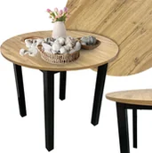 Stoły - Stół Okrągły WIKTOR 100 cm Dąb Loftowy Nowoczesny do Jadalni - miniaturka - grafika 1