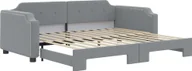 Łóżka - vidaXL Łóżko dzienne rozkładane jasnoszare 100x200 cm tkanina - miniaturka - grafika 1