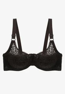 Czarny Biustonosz z Koronki z Usztywnieniem i Regulowanymi Ramiączkami Vikiisol - Biustonosze - miniaturka - grafika 1