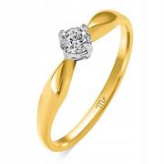 Pierścionki - ﻿Złoty pierścionek zaręczynowy 14K 585 r 11 12 13 - miniaturka - grafika 1
