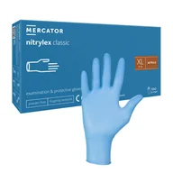 Rękawiczki jednorazowe - Rękawiczki nitrylowe XL niebieskie Mercator Nitrylex Classic 100sztuk - miniaturka - grafika 1