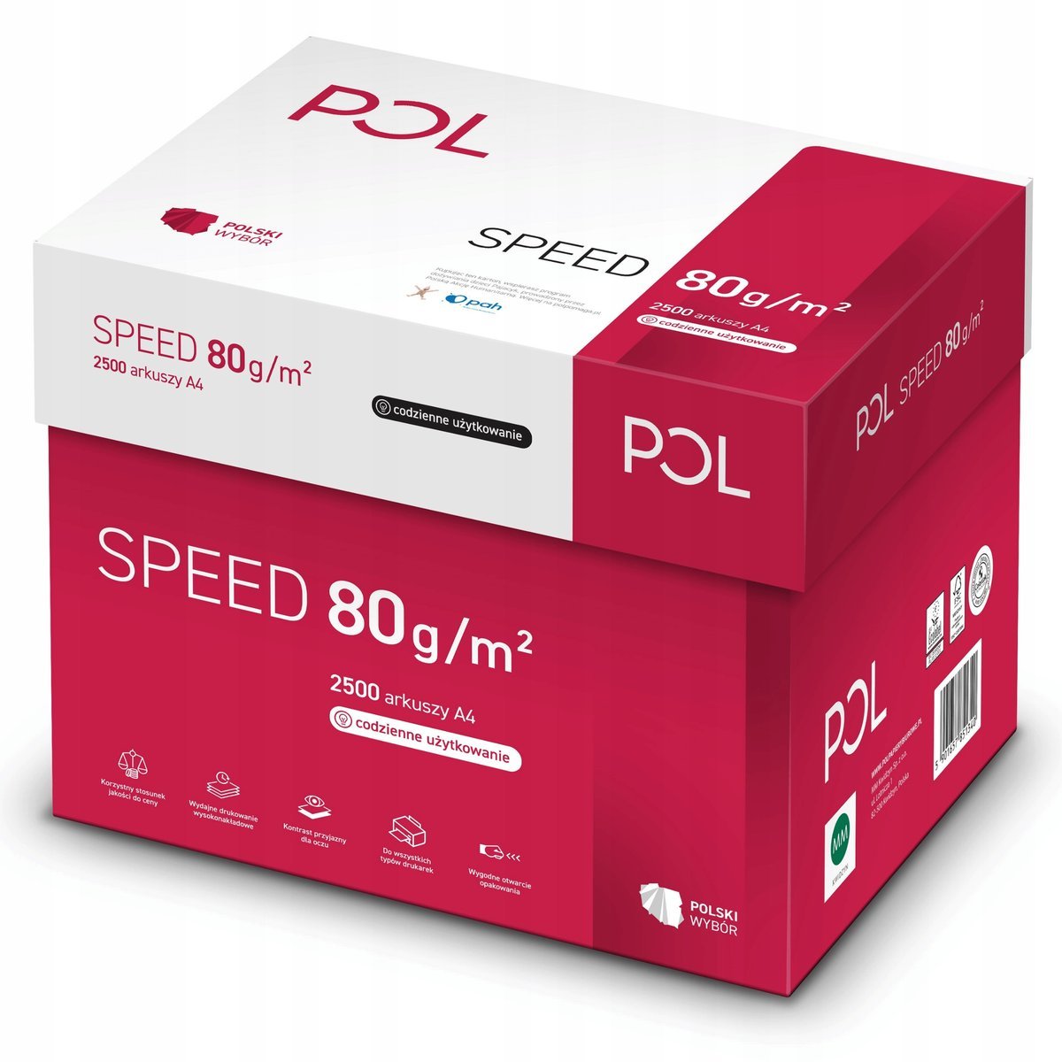 Papier biurowy Polspeed A4 - Karton 5x ryza (2500 arkuszy)