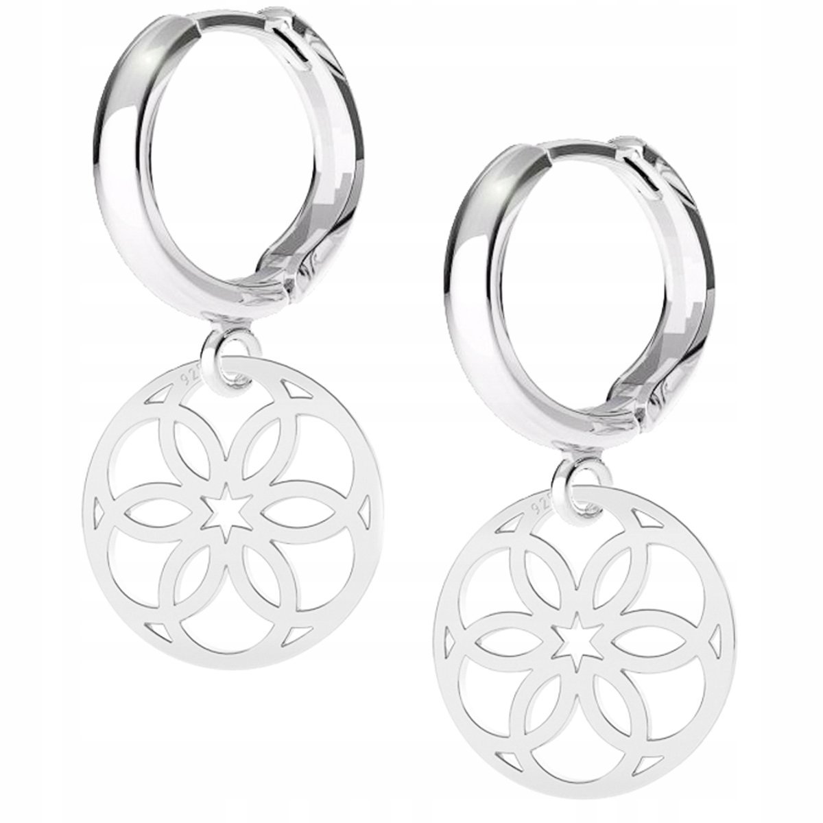 Kolczyki srebrne Rozeta Ażurowa 925