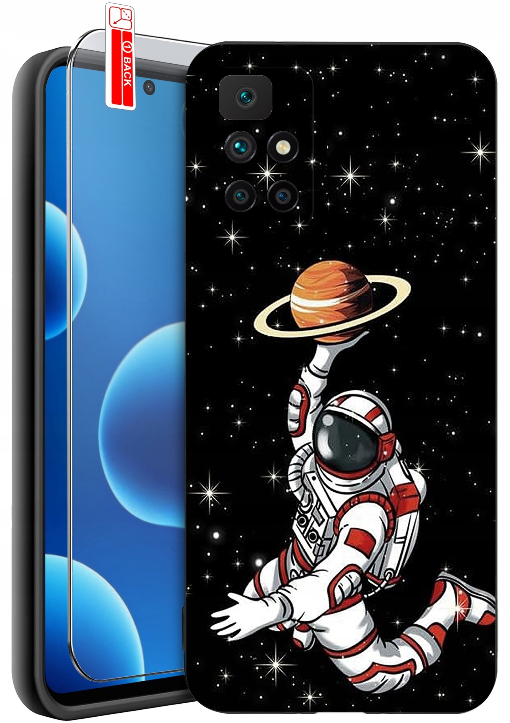 krainaGSM Etui Do Xiaomi Redmi 10 Wzory Silikonowe Matt Case + Szkło 9H