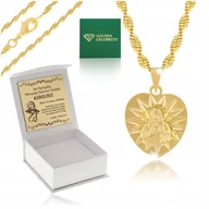 Biżuteria dla dzieci - ZŁOTY ŁAŃCUSZEK + MEDALIK SZKAPLERZ 18K PREZENT NA KOMUNIĘ CHRZEST + GRAWER - miniaturka - grafika 1