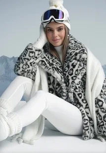 Biała Kurtka Futerko w Panterkę z Kieszeniami Fidelis - Kurtki damskie - miniaturka - grafika 1