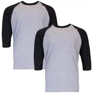 Koszulki męskie - GILDAN Męski T-shirt (2 sztuki), Sportowy szary/czarny, S - grafika 1