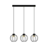 Lampy sufitowe - Potrójna druciana lampa wisząca - czerń i złoto 1200/3 z serii AJAX - miniaturka - grafika 1