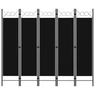 Parawany - Parawan 5-panelowy, czarny, 200 x 180 cm - miniaturka - grafika 1