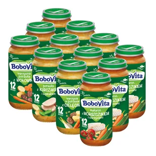 BoboVita Zestaw Mix-2 Obiadków po 12 miesiącu 12x250g - Dania dla dzieci - miniaturka - grafika 1