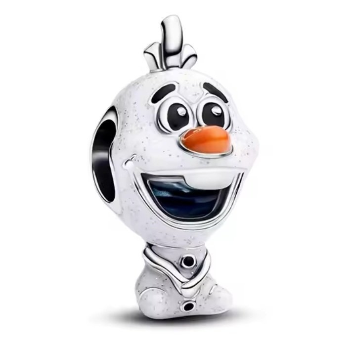 Zawieszka Charms SREBRO 925 Koralik Bałwan Olaf z Krainy Lodu