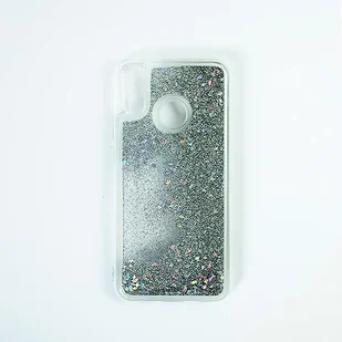 Babaco Etui na telefon Huawei P20 LITE płynny efekt brokatu, srebrne - Etui i futerały do telefonów - miniaturka - grafika 1