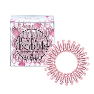 Invisibobble Time To Shine, metaliczne gumki do włosów, Rose Muse, 3 szt. - Pozostałe akcesoria fryzjerskie - miniaturka - grafika 1