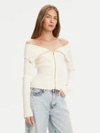 Swetry damskie - Guess Sweter W5YR03 Z30I2 Écru Slim Fit - miniaturka - grafika 1