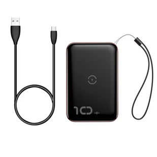 Baseus Mini S power bank 10000mAh 18W bezprzewodowa ładowarka Qi 10W USB / USB Typ C PowerDelivery QC3.0 czerwony (PPXFF10W-19) - Ładowarki do telefonów - miniaturka - grafika 3
