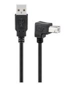 Kable USB - Kabel USB MicroConnect USB2.0 A-B 2m M-M USBAB2ANGLED - miniaturka - grafika 1