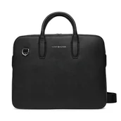 Torby na laptopy - Torba na laptopa Tommy Hilfiger Th Business Leather Computer Bag AM0AM13642 Czarny - miniaturka - grafika 1