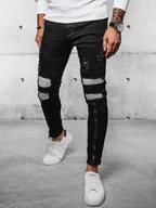 Spodnie męskie - Spodnie męskie jeansowe czarne Dstreet UX4089-30 - miniaturka - grafika 1