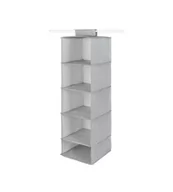 Pudła i pojemniki do przechowywania - Compactor Organizacja garderoby - Organizer wiszący 30x30x105 cm, 5 przegródek, szary RAN10166 - miniaturka - grafika 1