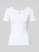 Koszulki i topy damskie - T-shirt o kroju slim fit z mieszanki bawełny ekologicznej Model 'KITTE' - miniaturka - grafika 1