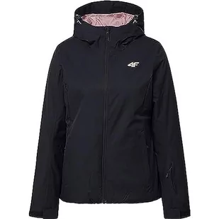 4F Damska kurtka narciarska Kudn001 dżinsy, głębokie czarno-czarne, Deep Black - Czarny, L - Kurtki damskie - miniaturka - grafika 1