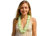 Dodatki do strojów karnawałowych - Naszyjnik hawajski zielono-biały - 90 cm - 1 szt. - miniaturka - grafika 1