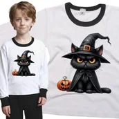 Piżamy dla dziewczynek - Piżama dziecięca Czarny Kot Kotek W Czarnej Pelerynie Halloween 86/92 - VoloDonum - miniaturka - grafika 1