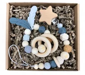 Gryzaki dla dzieci - ZAWIESZKA DO SMOCZKA + GRYZAK w eko pudełku Zestaw prezentowy dla dziecka - miniaturka - grafika 1