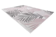 Dywany - Dywan SZNURKOWY SIZAL SION Liście Palmy , tropikalny 2837 płaskie tkanie ecru / róż wielokolorowy 80x150 cm - miniaturka - grafika 1