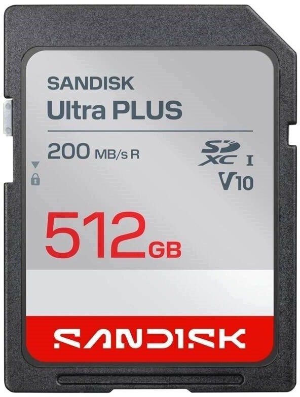 Karta PNY Sandisk Ultra PLUS SDXC karta 512GB UHS-I, V10, U1, C10, 200MB/s SDSDUBQ-512G-GN6IN